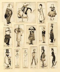 Max Beerbohm's London Club Types –Set of 15 late 19th-century pen & ink drawings