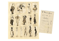 Max Beerbohm's London Club Types –Set of 15 late 19th-century pen & ink drawings