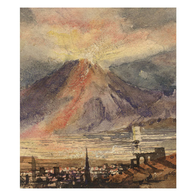 Vesuvius in Eruption – Miniature early 19th-century watercolour painting
