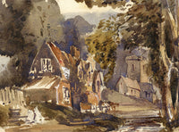 Village Road with Horse & Cart – Miniature early 19th-century watercolour