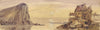 Coastal View with House – Miniature early 19th-century watercolour painting