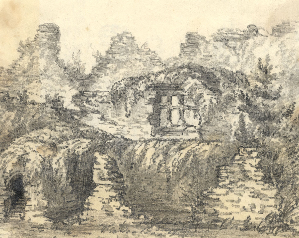 C.A. Collis, Carisbrooke Castle Isle of Wight –mid-19th-century graphite drawing