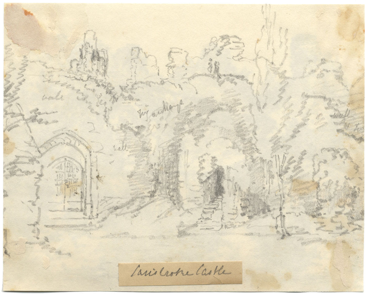 C.A. Collis, Carisbrooke Castle Isle of Wight –mid-19th-century graphite drawing