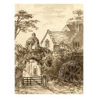 C.A. Collis, Dunster Castle Watermill, Somerset – 1876 watercolour painting