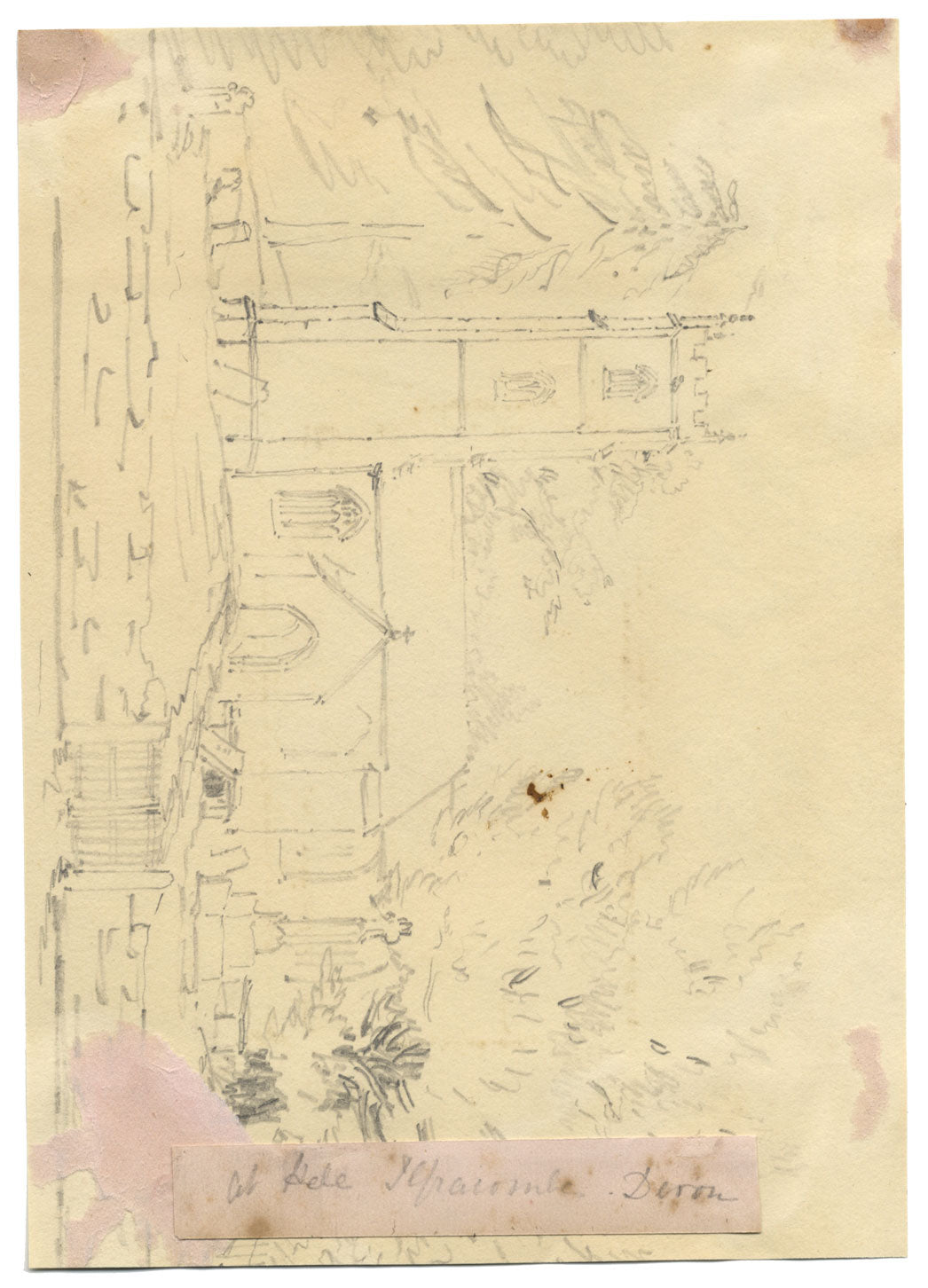 CA Collis, At Hele, Ilfracombe, North Devon – disegno a grafite della metà del XIX secolo