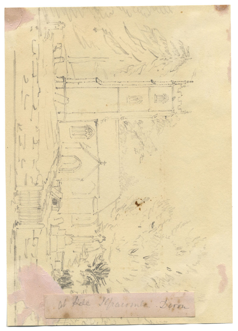 CA Collis, At Hele, Ilfracombe, North Devon – disegno a grafite della metà del XIX secolo