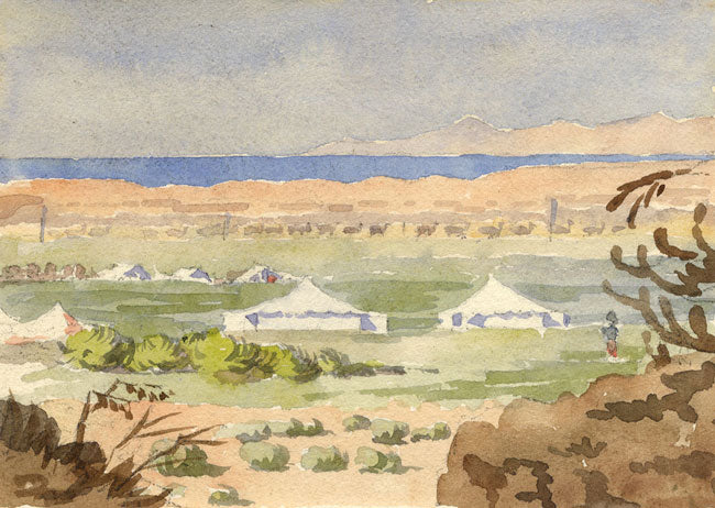 Etta Fraser, Naka Checkpoint, Coastal Bay, Possibly Gujarat – 1895 watercolour