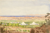 Etta Fraser, Naka Checkpoint with Camel Caravan, India – 1895 watercolour
