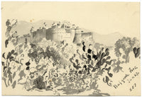 Etta Fraser, Rajgarh Fort, Rajasthan, India – Original 1891 watercolour painting