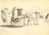 Etta Fraser, Oxen & Cart, Ramgarh, Rajasthan, India – 1891 watercolour painting