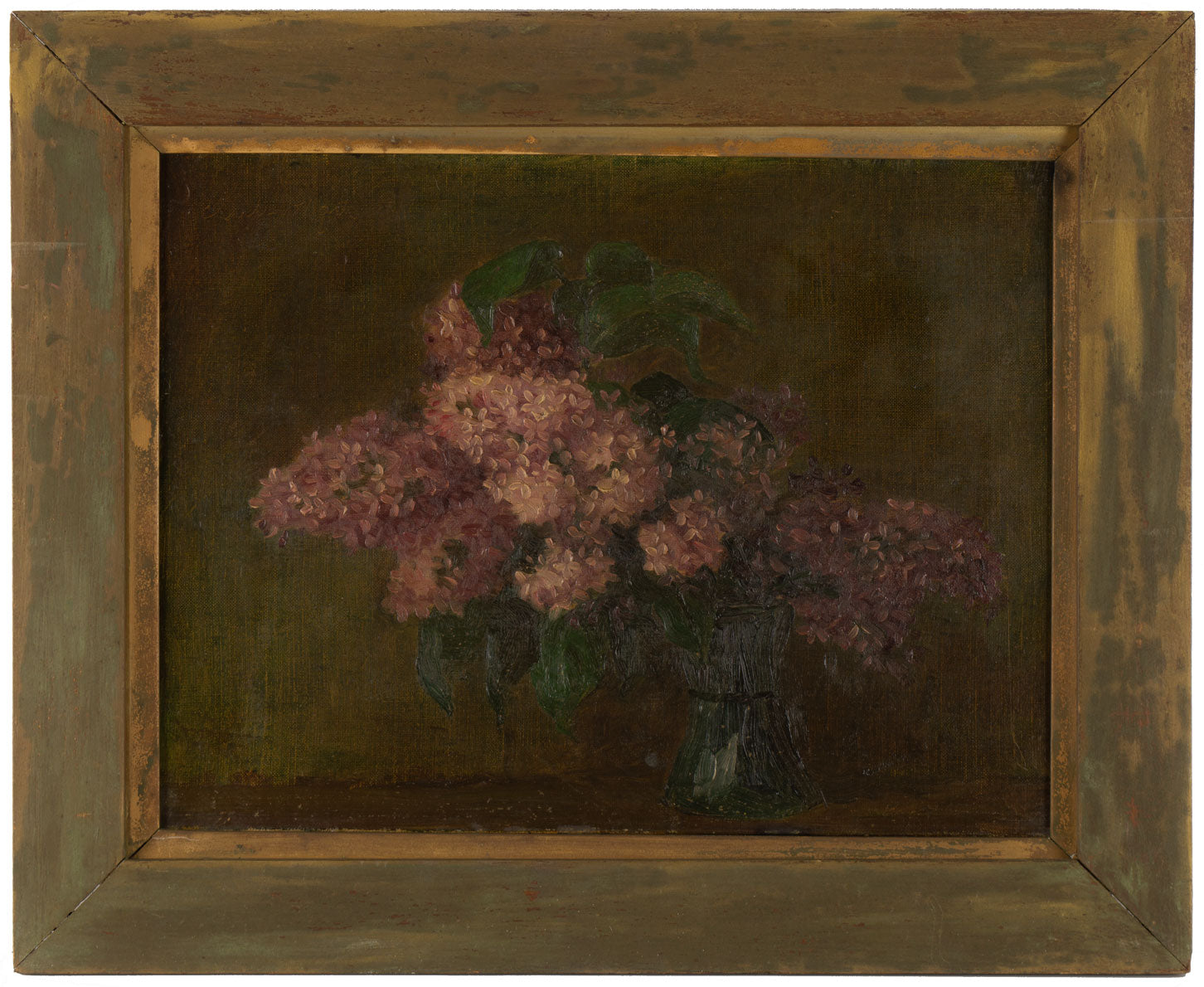 A Vase of Lilac Flowers – Original 1910s oil painting