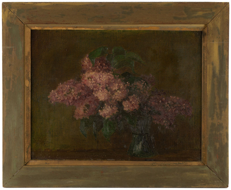 A Vase of Lilac Flowers – Original 1910s oil painting