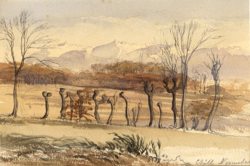 Attrib. P.A. Rajon, November in the Pyrenees, France – 19th-century watercolour
