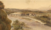 Attrib. P.A. Rajon, Gave de Pau River from the Park, Pyrenees –C19th watercolour