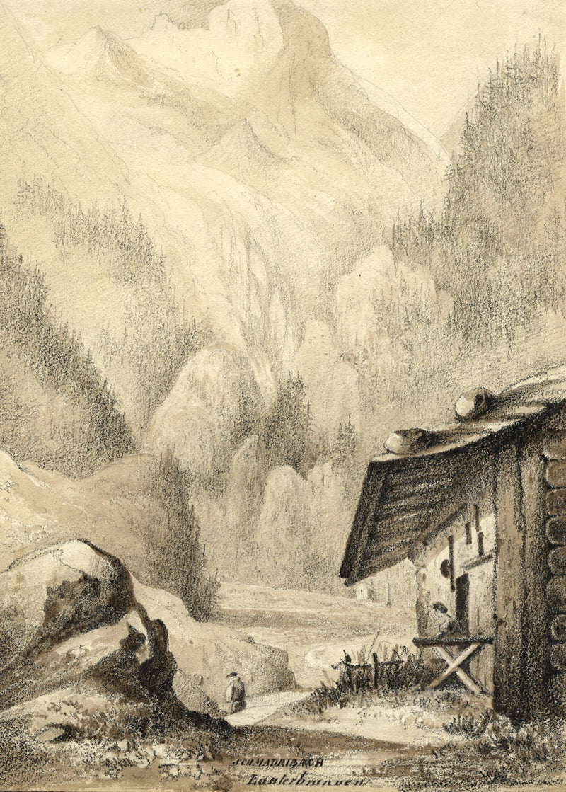 Caroline Pearson, Schmadribach, Lauterbrunnen, Switzerland – c.1836 watercolour
