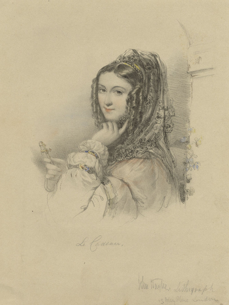 John Hayter, Le Cadeau – Original early 19th-century lithograph print