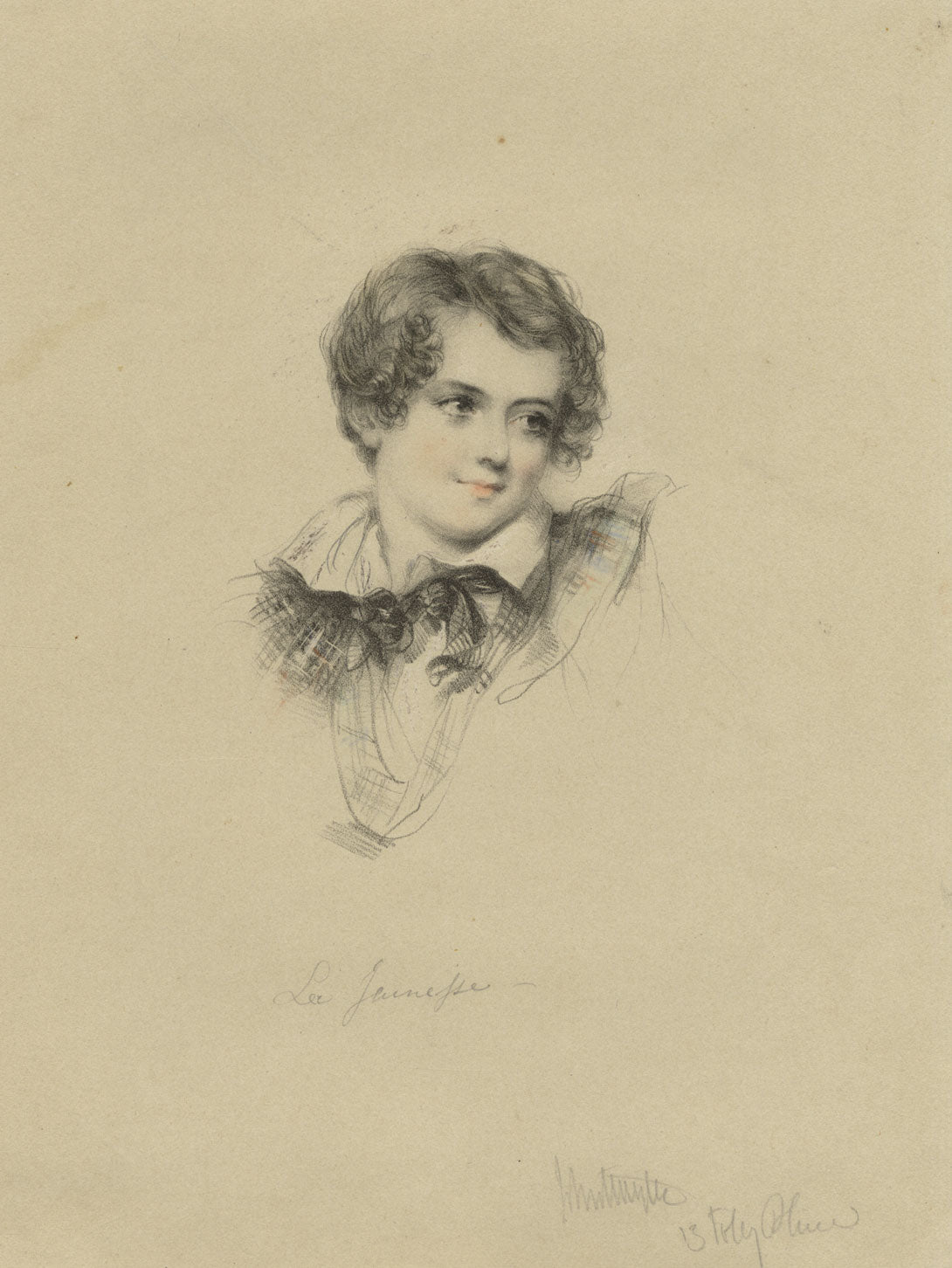 John Hayter, La Jeunesse – Original early 19th-century lithograph print