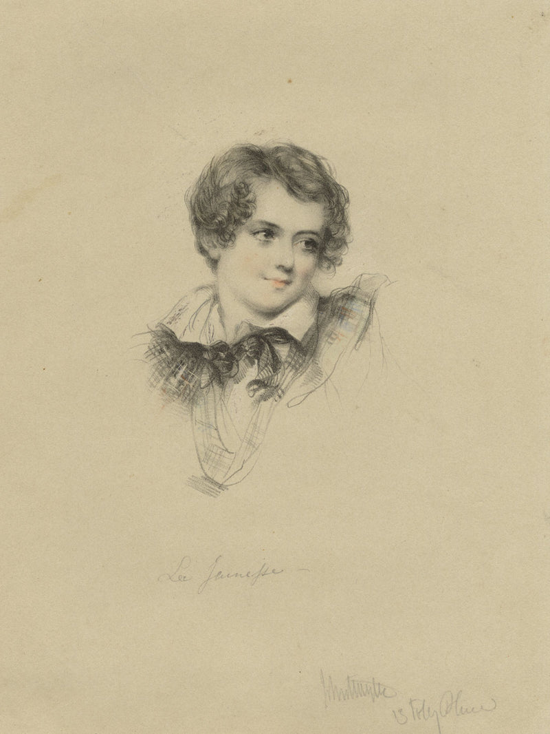 John Hayter, La Jeunesse – Original early 19th-century lithograph print