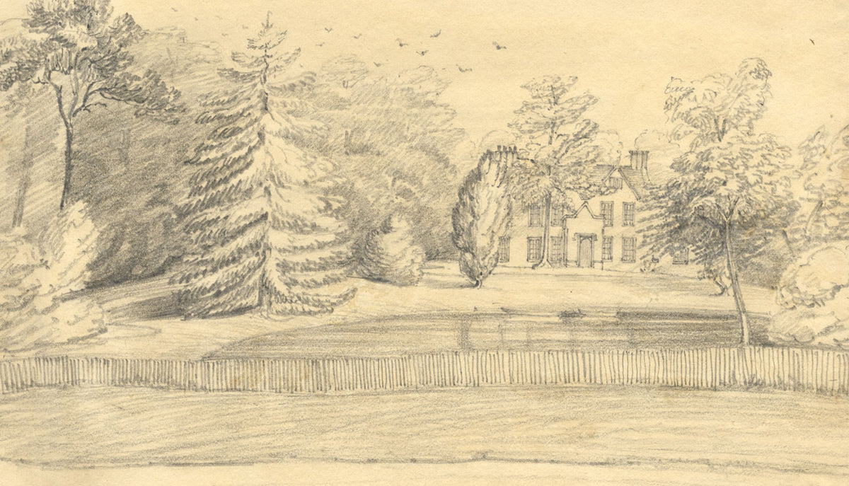 Jane D. Harvey, High Laver Rectory, Essex – Original 1842 graphite drawing