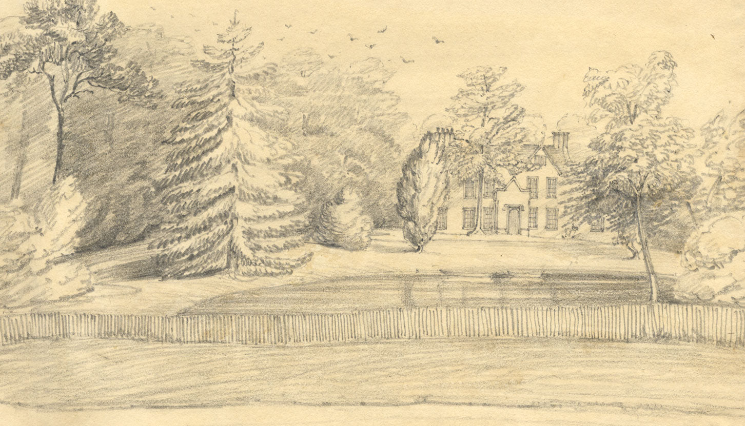 Jane D. Harvey, High Laver Rectory, Essex – Original 1842 graphite drawing