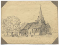 Jane D. Harvey, Chiesa di St Giles, Stoke Poges, Luogo di sepoltura di Gray – disegno del 1844