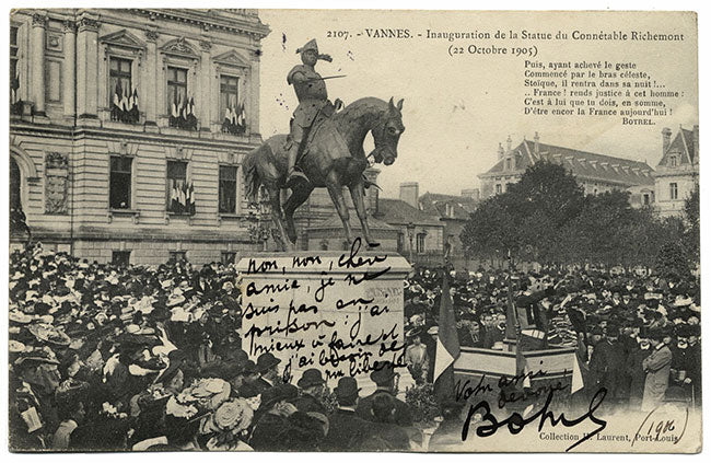 Inauguration de la Statue de Richemont 22 octobre 1905 – Original 1906 postcard