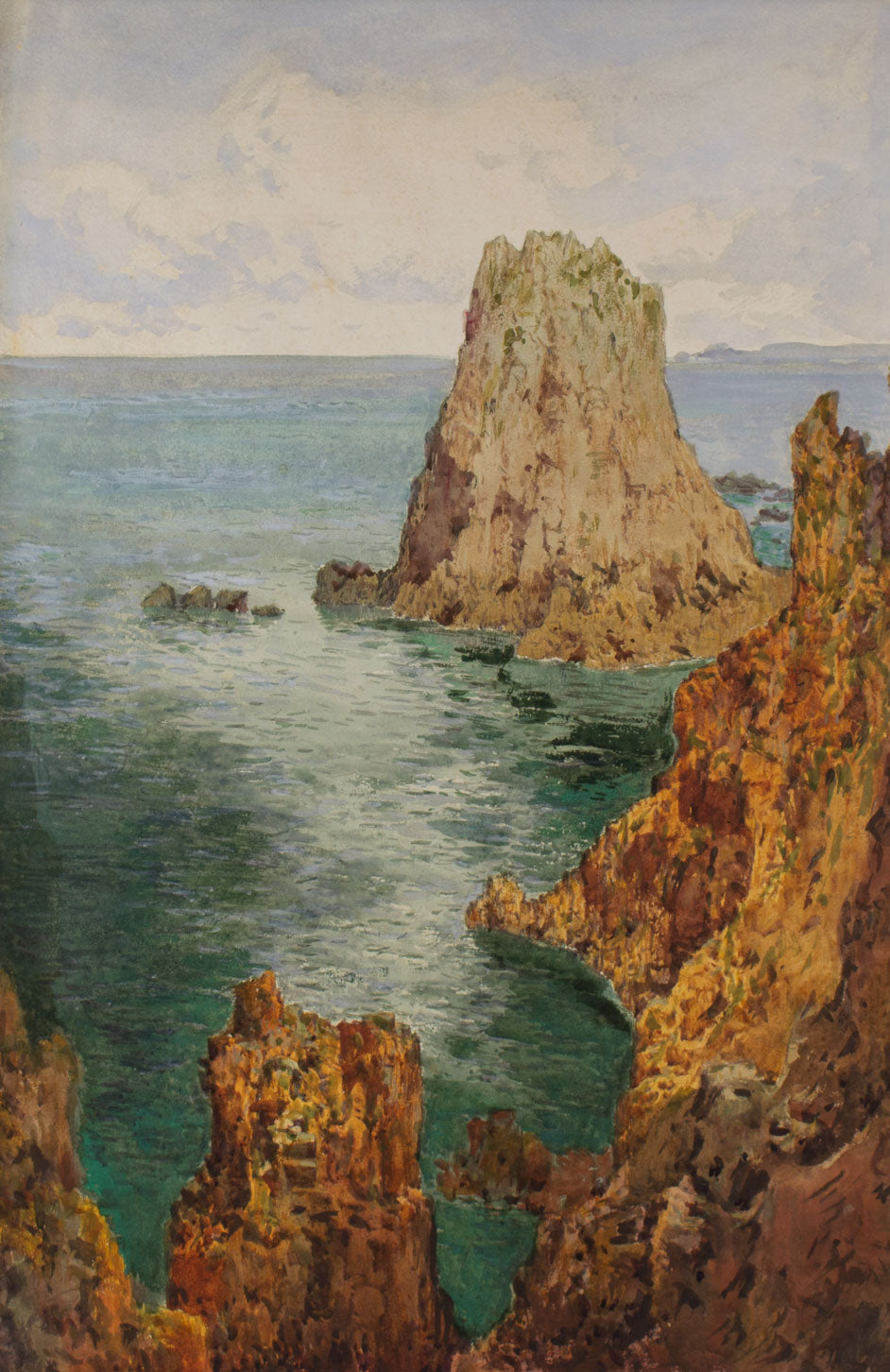 Arthur Suker, Tol-Pedn-Penwith near Land's End, Cornwall –late C19th watercolour