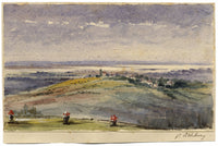 C.J. Newcome, Vale of White Horse from Ashbury, Oxfordshire –c.1870s watercolour