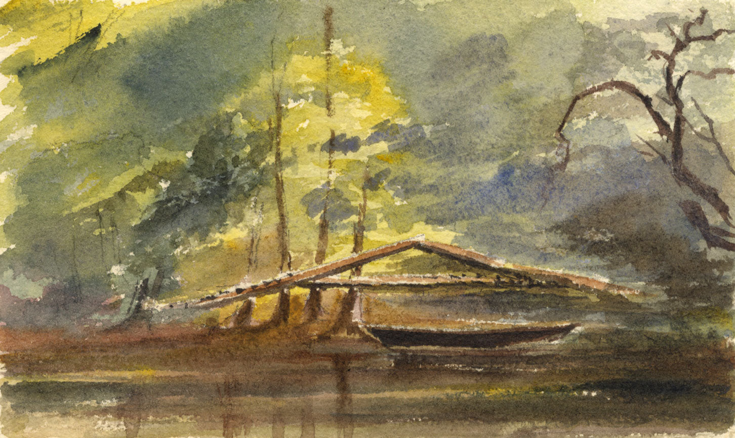 C.J. Newcome, Poyle Park Estate, Surrey – Original c.1870s watercolour painting