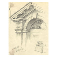 Kenneth E. Wootton, Architecture on Castle Street, Farnham–1945 graphite drawing