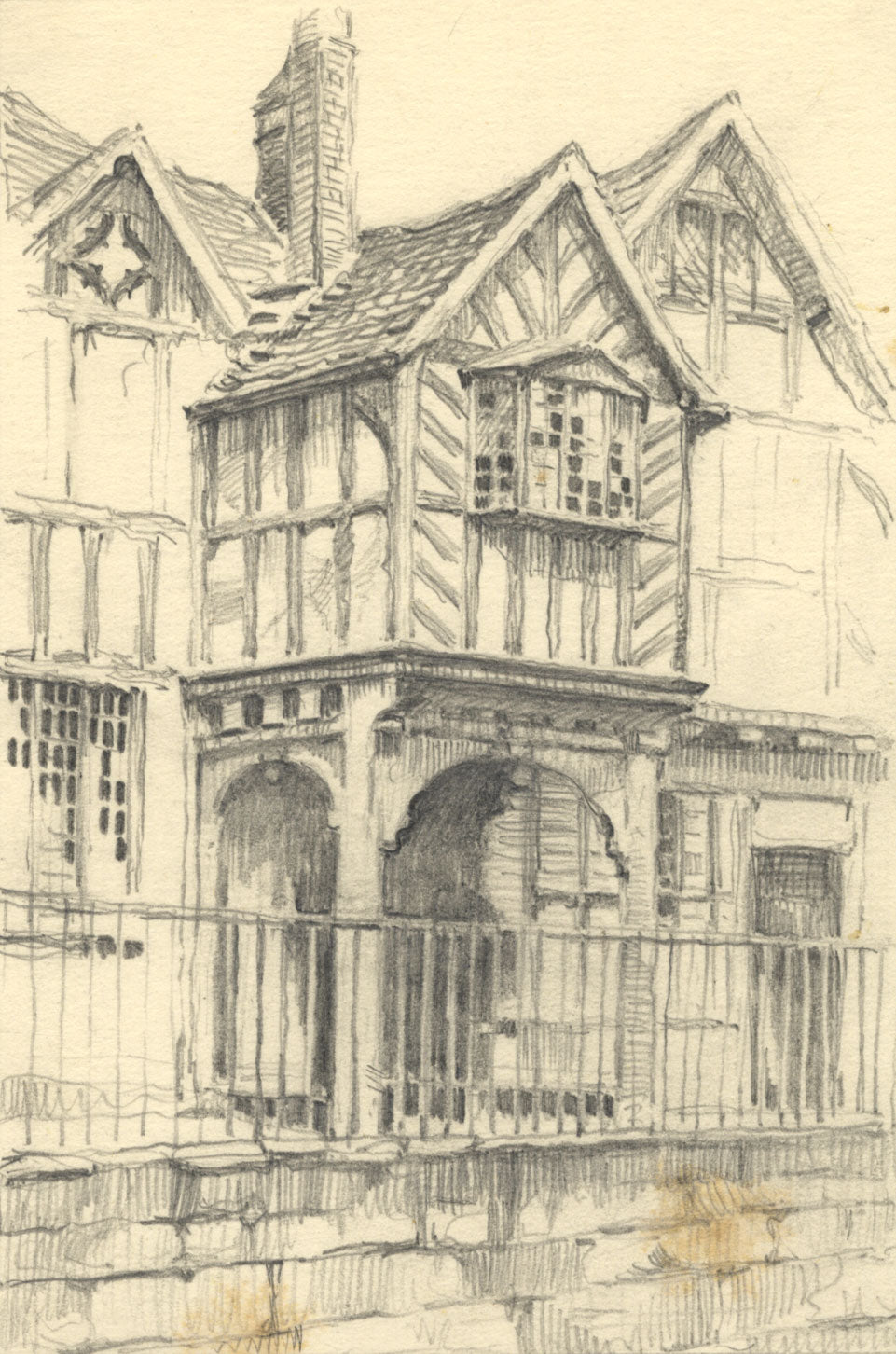 Kenneth E. Wootton, Lord Leycester Hospital, Warwick – c.1930s graphite drawing