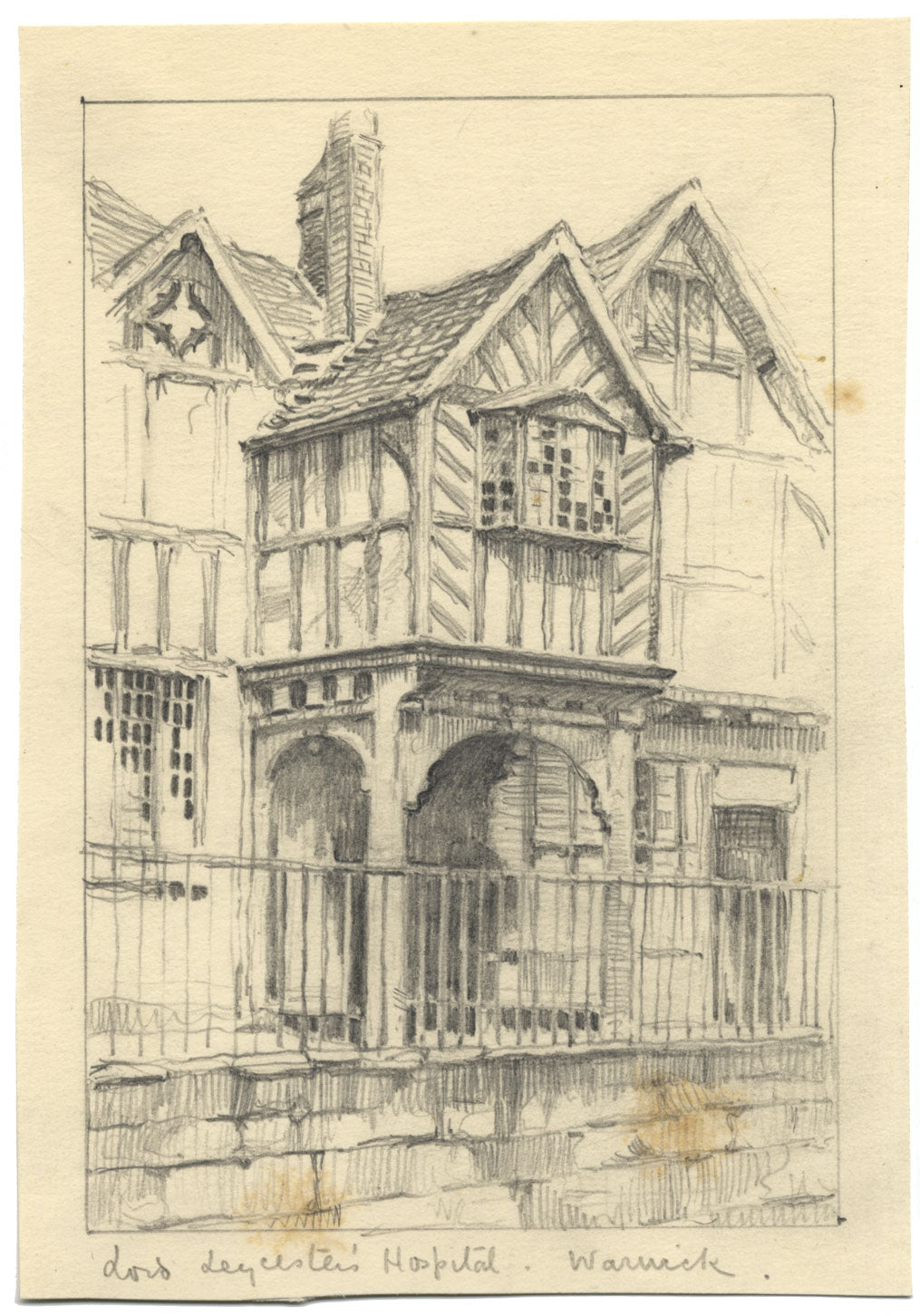 Kenneth E. Wootton, Lord Leycester Hospital, Warwick – disegno a grafite degli anni '30 circa