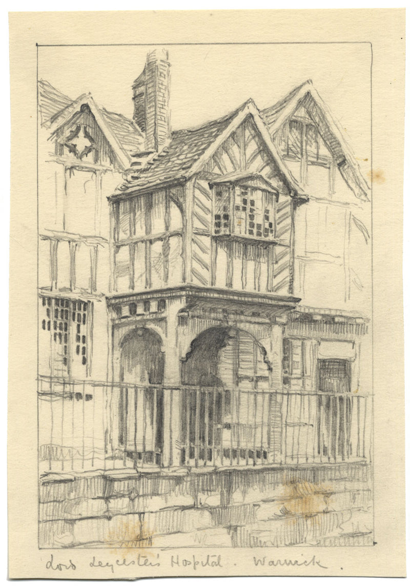 Kenneth E. Wootton, Lord Leycester Hospital, Warwick – disegno a grafite degli anni '30 circa
