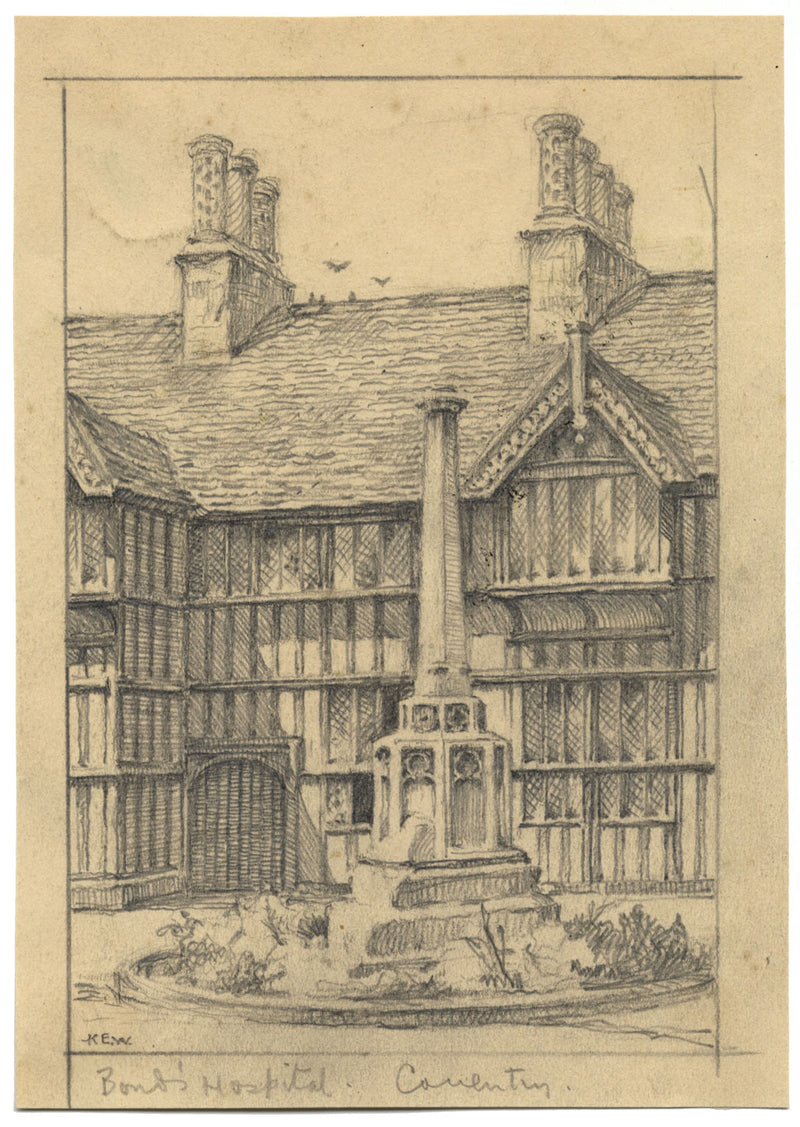 Kenneth E. Wootton, Bond's Hospital, Coventry – disegno a grafite degli anni '30 circa