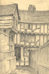 Kenneth E. Wootton, Trinity Lane, Coventry – Original c.1930s graphite drawing