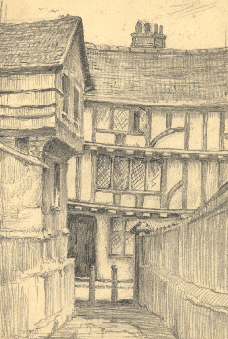 Kenneth E. Wootton, Trinity Lane, Coventry – Original c.1930s graphite drawing