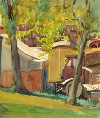 Kenneth E. Wootton, Fair, South Common, Lincoln – 1943 watercolour painting