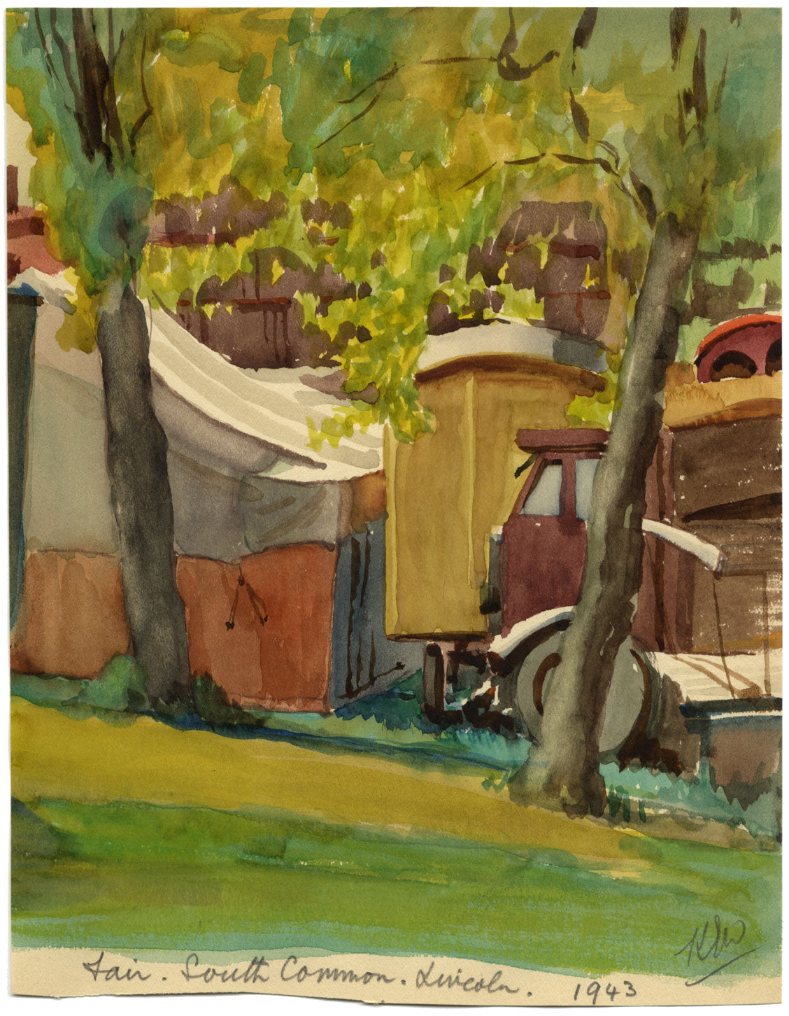 Kenneth E. Wootton, Fiera, South Common, Lincoln – acquerello del 1943