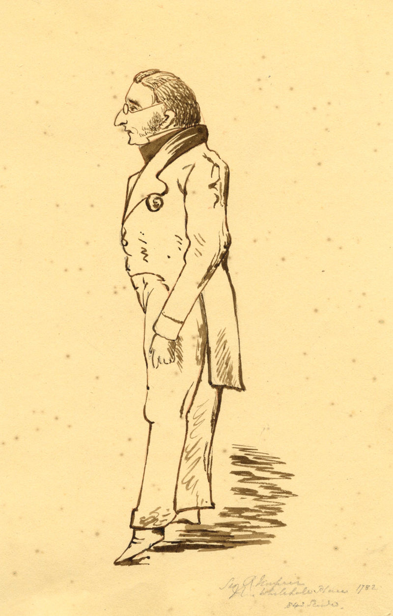Portrait of Napier, Whitehall Place – Original 1843 pen & ink drawing