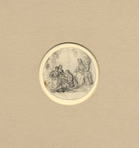 Circle of Jean-Honoré Fragonard, Gathering with Young Lovers – C18th watercolour