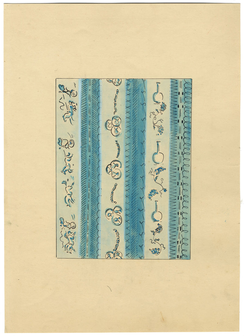 Jean Mary Ogilvie, Art Deco Neoclassical Pattern Design – 1930s gouache painting