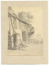 John Monro, Farmyard Study – Original c.1830s grey wash drawing