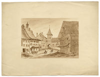 Alexander Monro, Bülach, Switzerland – c.1830s brown ink & wash drawing