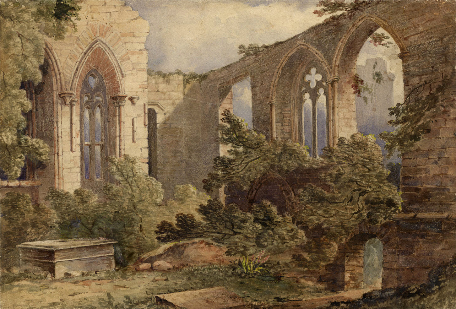 Circle of Samuel Prout, Netley Abbey, Hampshire – early 19th-century watercolour