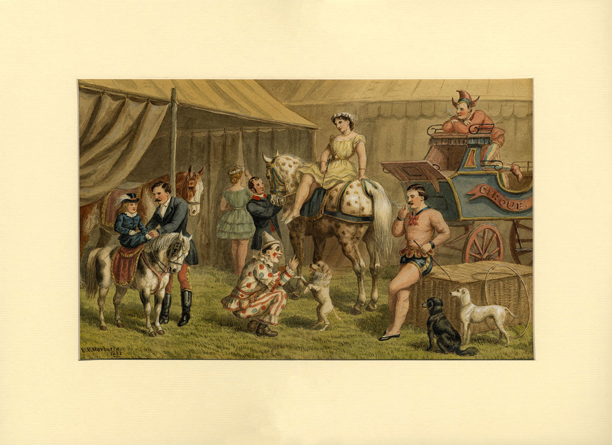Edward Benjamin Herberte, Victorian Circus 'Backstage' – 1885 watercolour