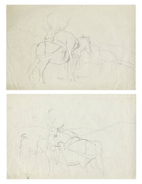John Murray Thomson RSA, Horse Carrying a Dead Stag – 2 x mid-C20th drawings
