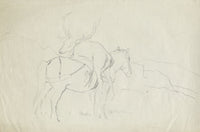 John Murray Thomson RSA, Cavallo che trasporta un cervo morto – 2 disegni della metà del XX secolo