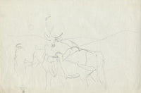John Murray Thomson RSA, Cavallo che trasporta un cervo morto – 2 disegni della metà del XX secolo