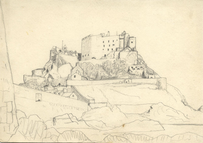 George Corson, Mont Orgueil Castle, Jersey – Original 1863 graphite drawing