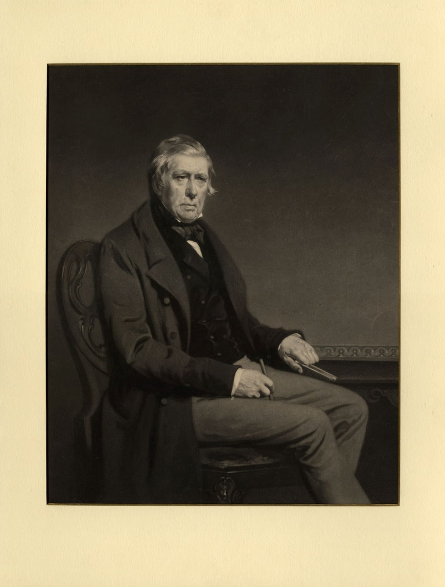 Samuel Bellin after Sir John Watson-Gordon, Portrait of David Cox–1855 mezzotint